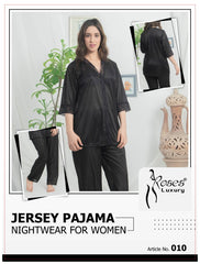 Roses Luxury Jersey Pajama Nightwear Set – Article No. 010
