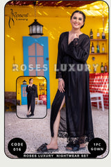 Roses Luxury Long Nightwear Gown – Code 016