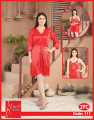 Roses Luxury 2-Piece Satin Nightwear Set – Code 111