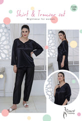 Roses Luxury Shirt & Trouser Nightwear Set – Code 119