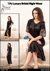 Roses Luxury 1-Piece Gown Nightwear Set - Code 124