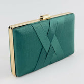 Satin Clutch - Bottle Green