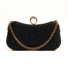 Glamour Ring Clutch - Black