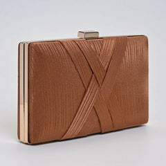 Satin Clutch - Brown