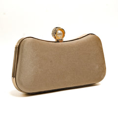 Velvet Pearl Clutch - Beige