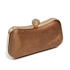 Velvet Pearl Clutch - Brown