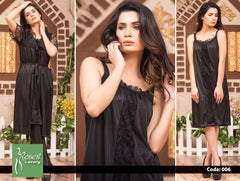 Roses Luxury 3-Piece Satin Nighty Set – Code 006