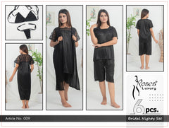 Roses Luxury 6-Piece Bridal Nighty Set