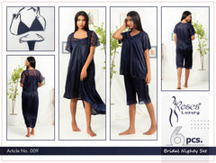 Roses Luxury 6-Piece Bridal Nighty Set