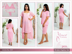 Roses Luxury 6-Piece Bridal Nighty Set