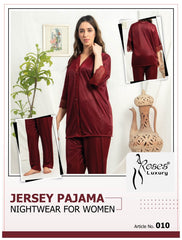 Roses Luxury 2-Piece Pajama Nightwear Set – Code 010