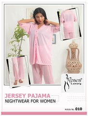 Roses Luxury Jersey Pajama Nightwear Set – Article No. 010