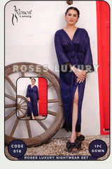 Roses Luxury Long Nightwear Gown – Code 016