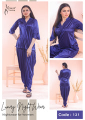 Roses Luxury 2-Piece Patyala Nightwear Set – Code 121