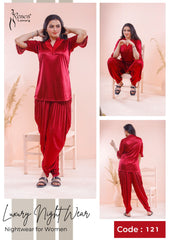 Roses Luxury 2-Piece Patyala Nightwear Set – Code 121