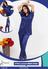 Roses Luxury 2-Piece Pipen Pajama Nightwear Set – Code 122