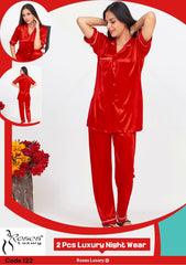 Roses Luxury 2-Piece Pipen Pajama Nightwear Set – Code 122