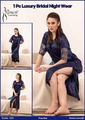 Roses Luxury 1-Piece Gown Nightwear Set - Code 124