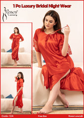 Roses Luxury 1-Piece Gown Nightwear Set - Code 124