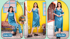 Roses Luxury 6-Piece Nightwear Set - Code 128