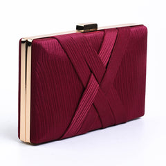 Satin Clutch - Burgundy