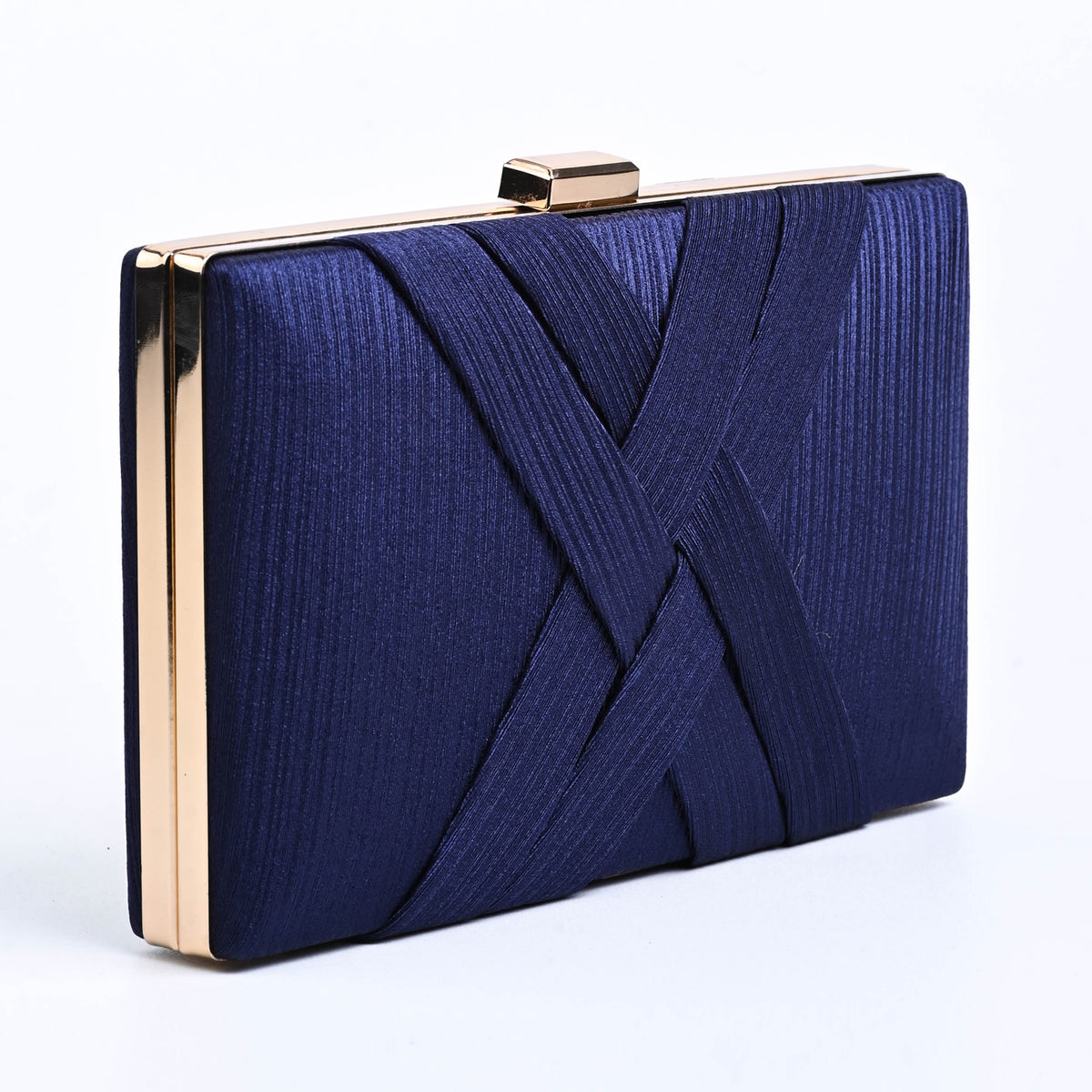 Satin Clutch - Navy