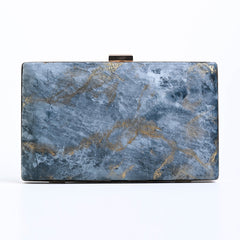 Marble Clutch - Slate Blue