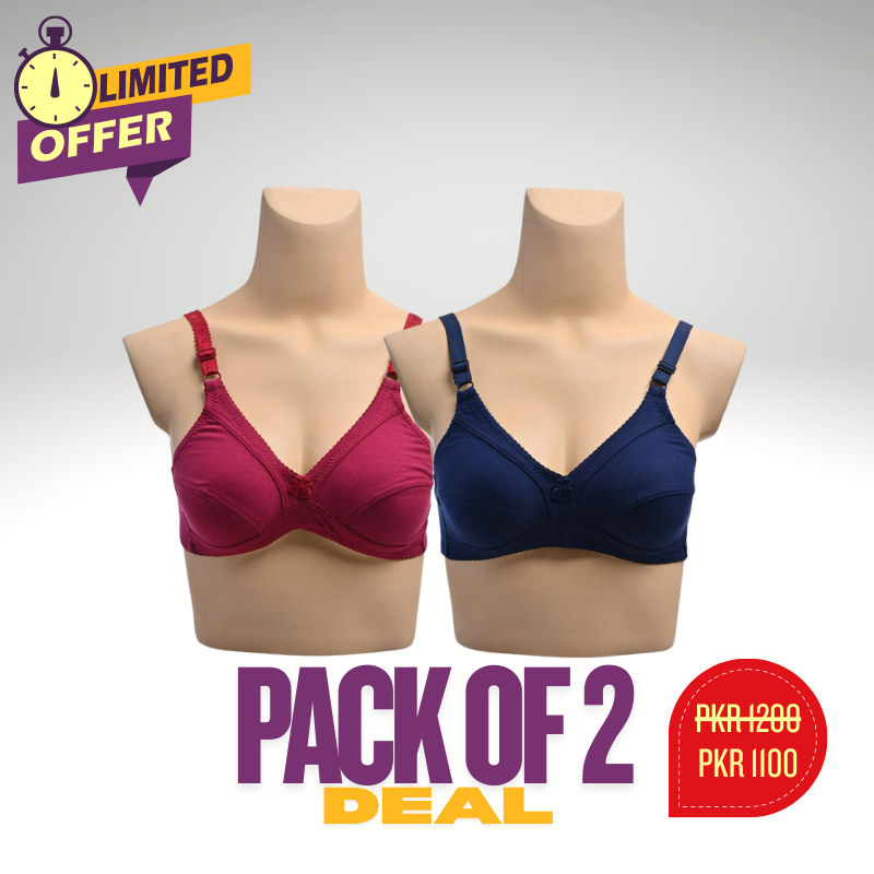 Pura Bra – Pack of 2 (Blue & Maroon)