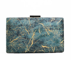 Marble Clutch - Teal