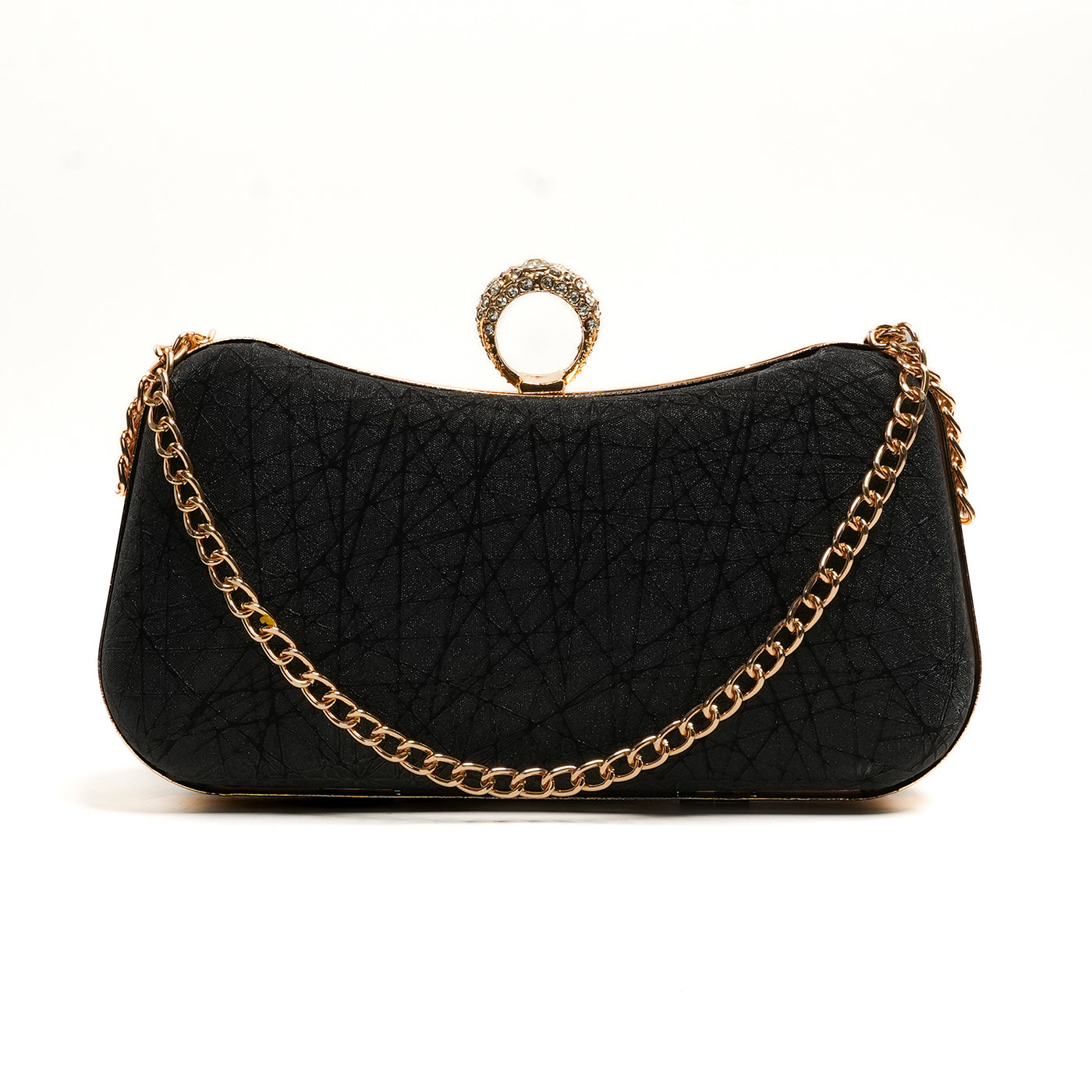 Glamour Ring Clutch - Black