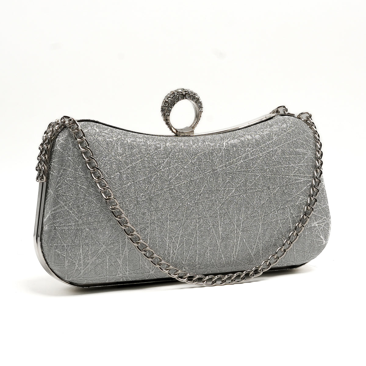 Glamour Ring Clutch - Silver