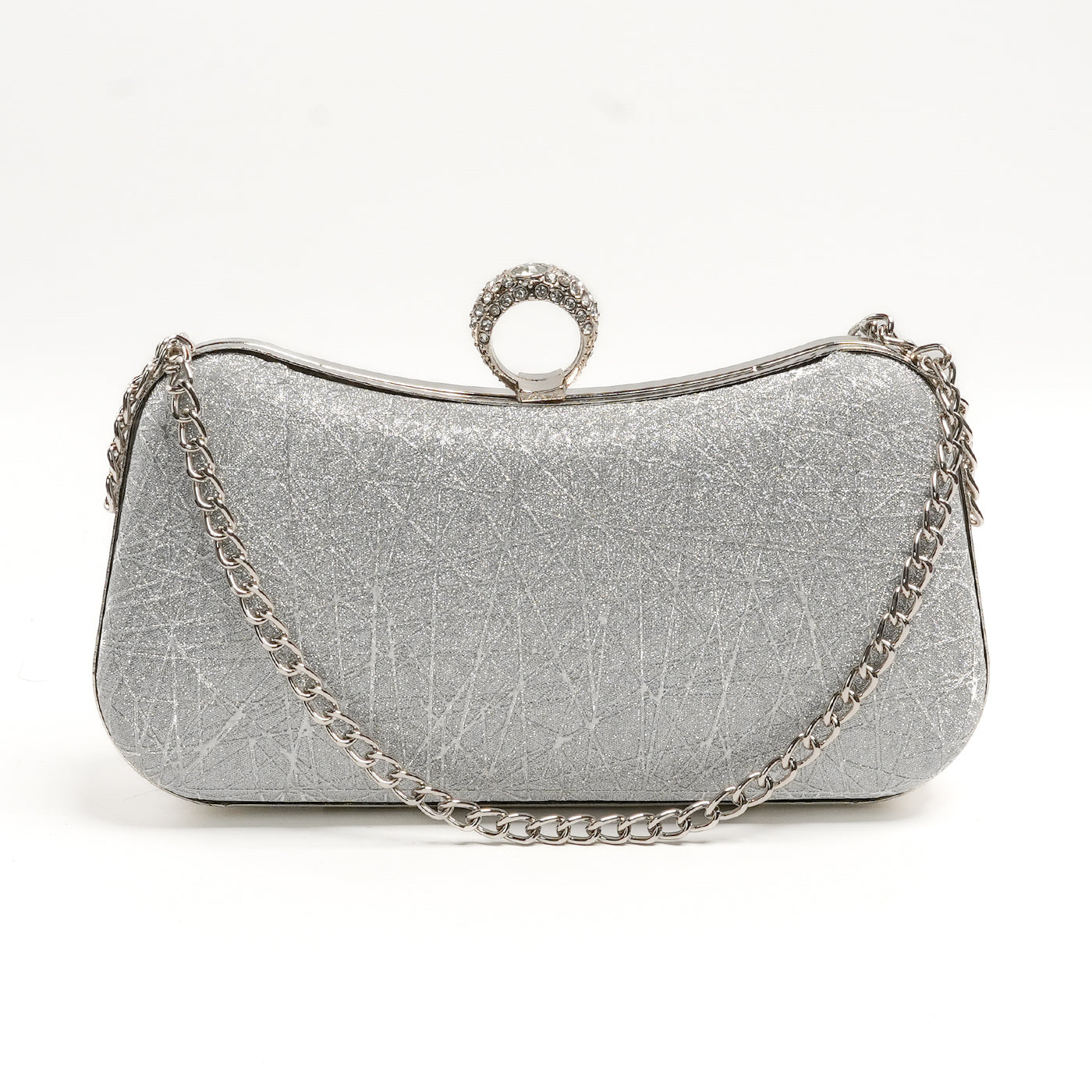 Glamour Ring Clutch - Silver