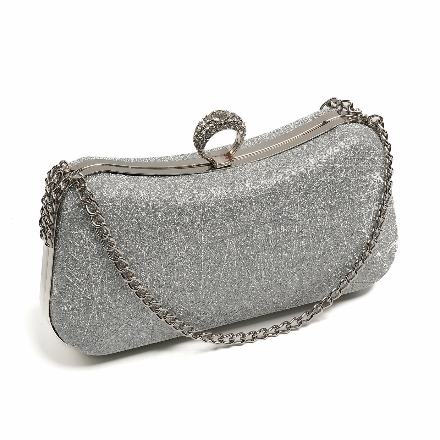 Glamour Ring Clutch - Silver