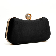 Velvet Pearl Clutch - Black